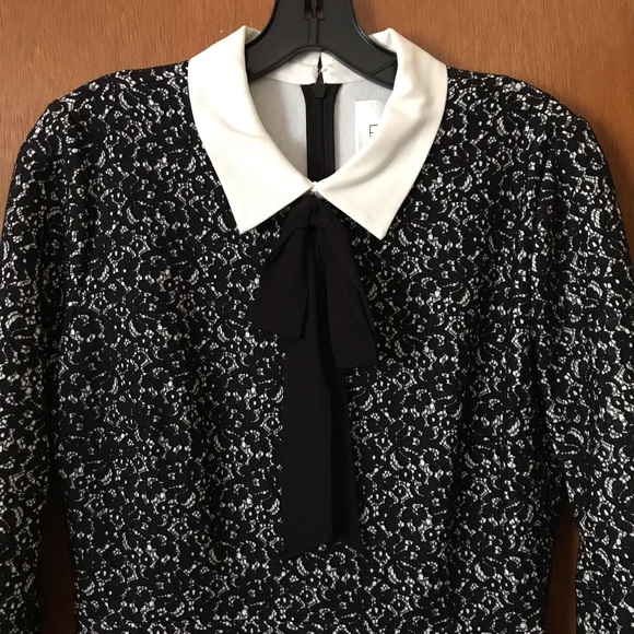 NWT ERIN Erin Fetherston Black & Ivory White Lace Dress - Size 2 - Picture 3 of 10